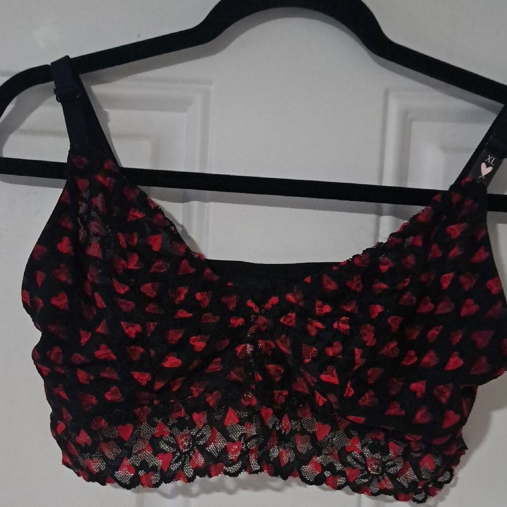 Victoria's Secret Black and Red Lace Bralette